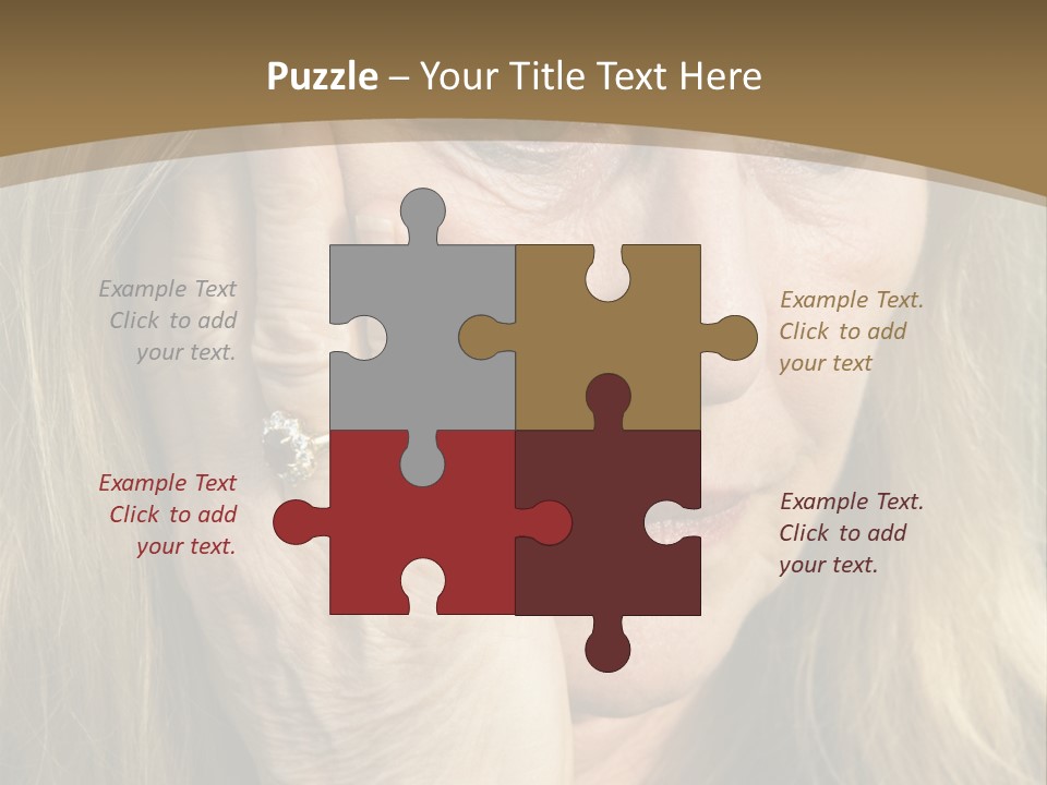 A Woman Holding Her Hand To Her Face PowerPoint Template