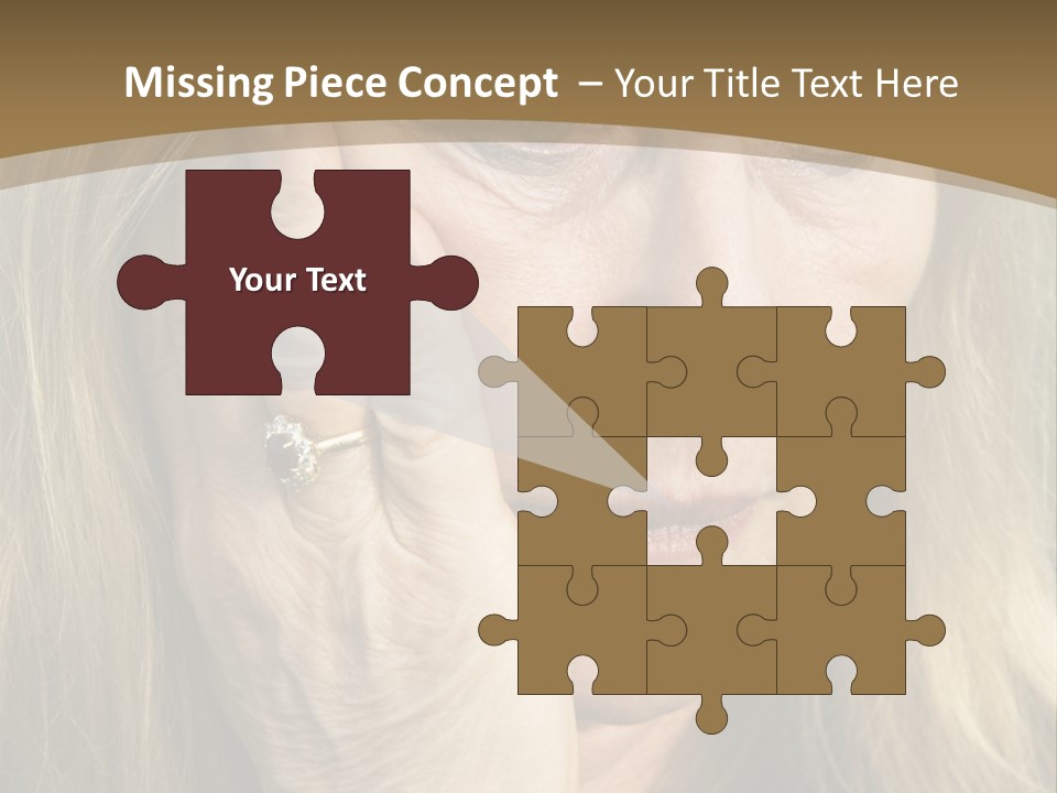 A Woman Holding Her Hand To Her Face PowerPoint Template