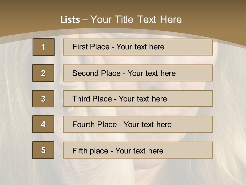 A Woman Holding Her Hand To Her Face PowerPoint Template