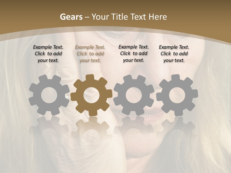 A Woman Holding Her Hand To Her Face PowerPoint Template