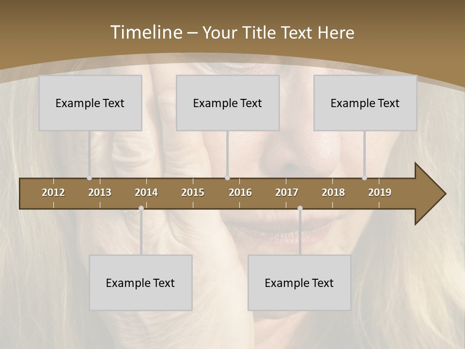 A Woman Holding Her Hand To Her Face PowerPoint Template