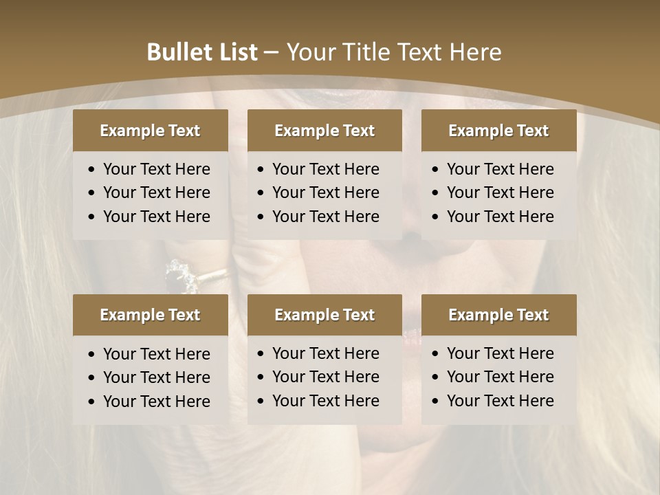 A Woman Holding Her Hand To Her Face PowerPoint Template