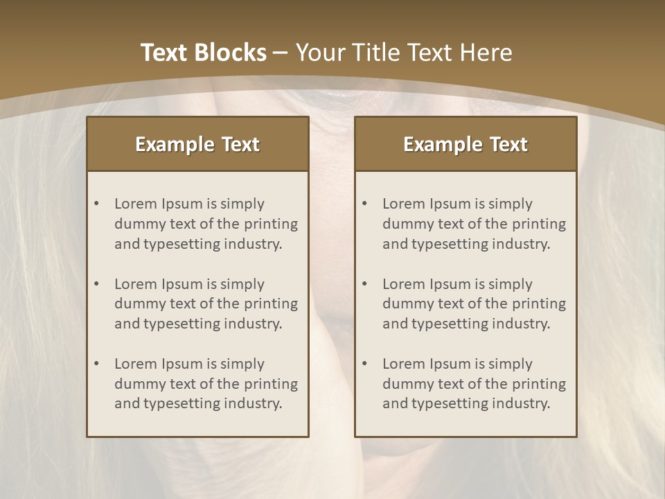 A Woman Holding Her Hand To Her Face PowerPoint Template