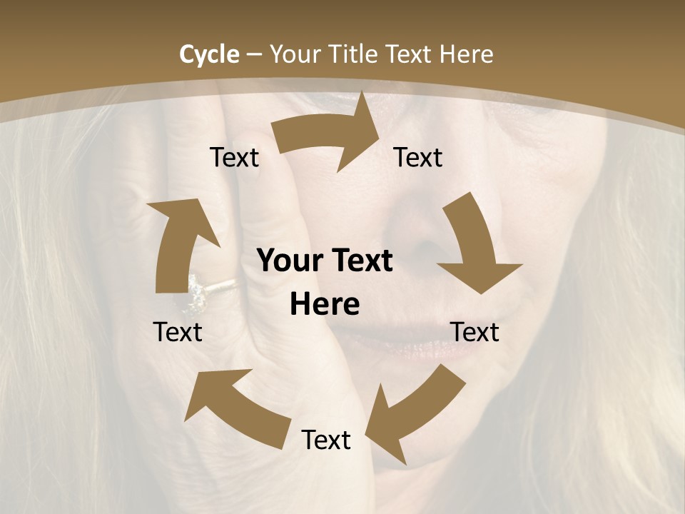 A Woman Holding Her Hand To Her Face PowerPoint Template