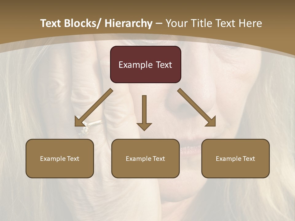 A Woman Holding Her Hand To Her Face PowerPoint Template