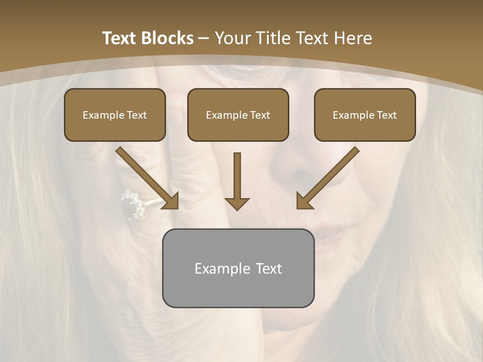 A Woman Holding Her Hand To Her Face PowerPoint Template