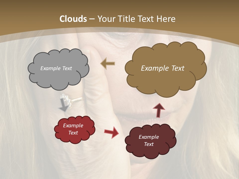 A Woman Holding Her Hand To Her Face PowerPoint Template