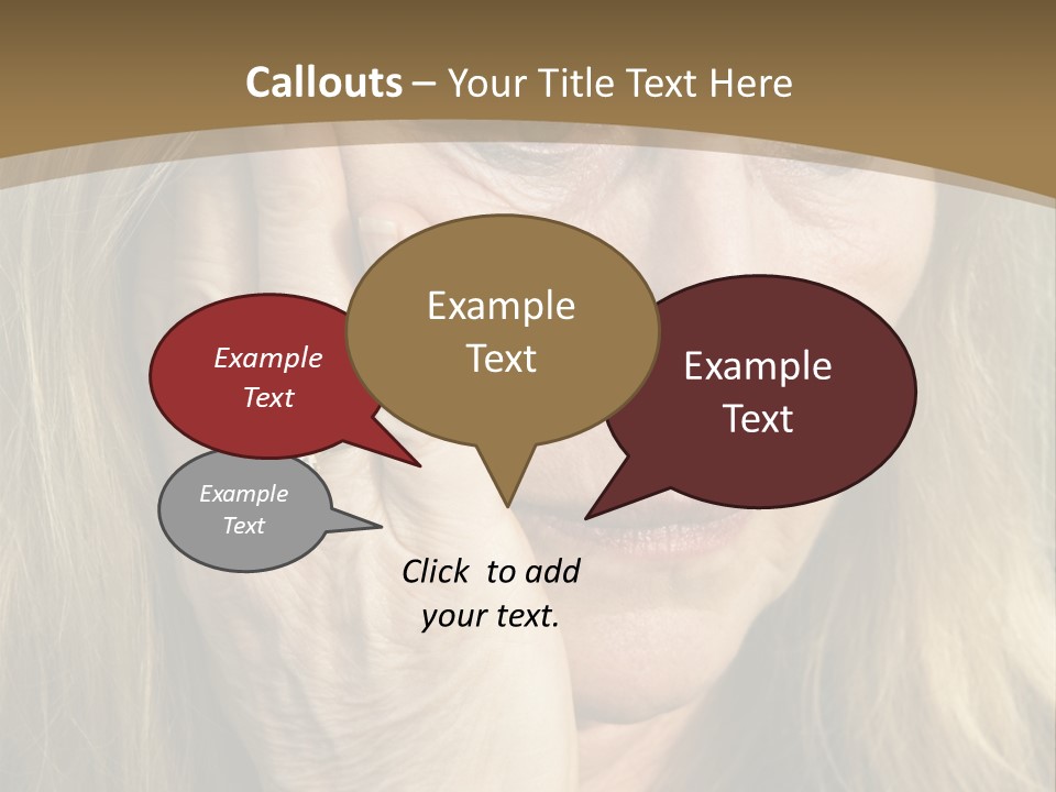 A Woman Holding Her Hand To Her Face PowerPoint Template