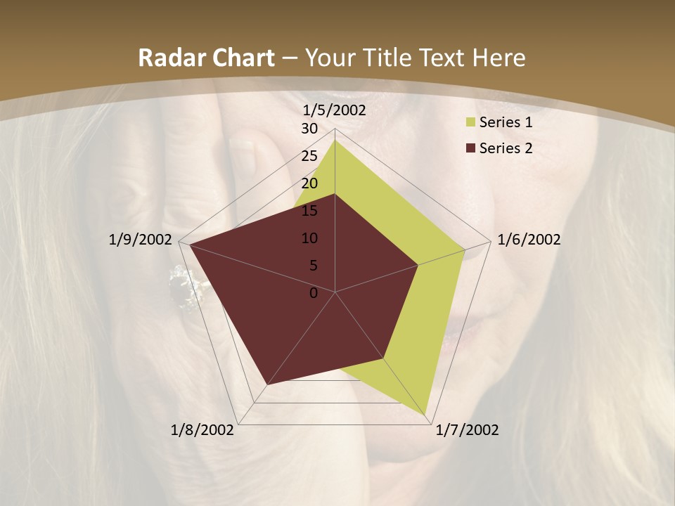 A Woman Holding Her Hand To Her Face PowerPoint Template