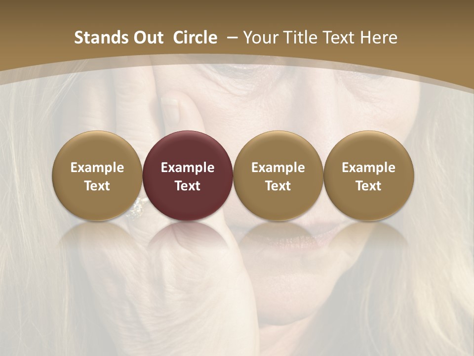 A Woman Holding Her Hand To Her Face PowerPoint Template