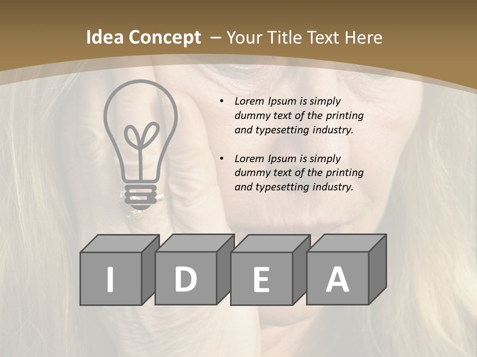 A Woman Holding Her Hand To Her Face PowerPoint Template