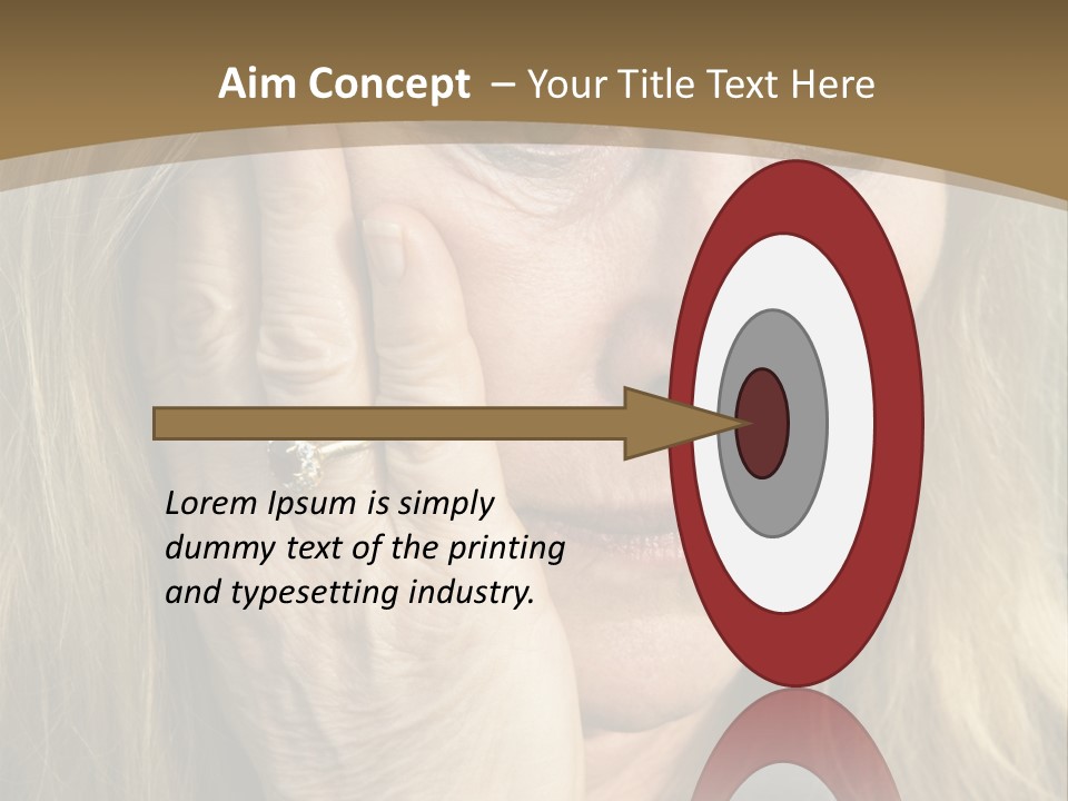 A Woman Holding Her Hand To Her Face PowerPoint Template