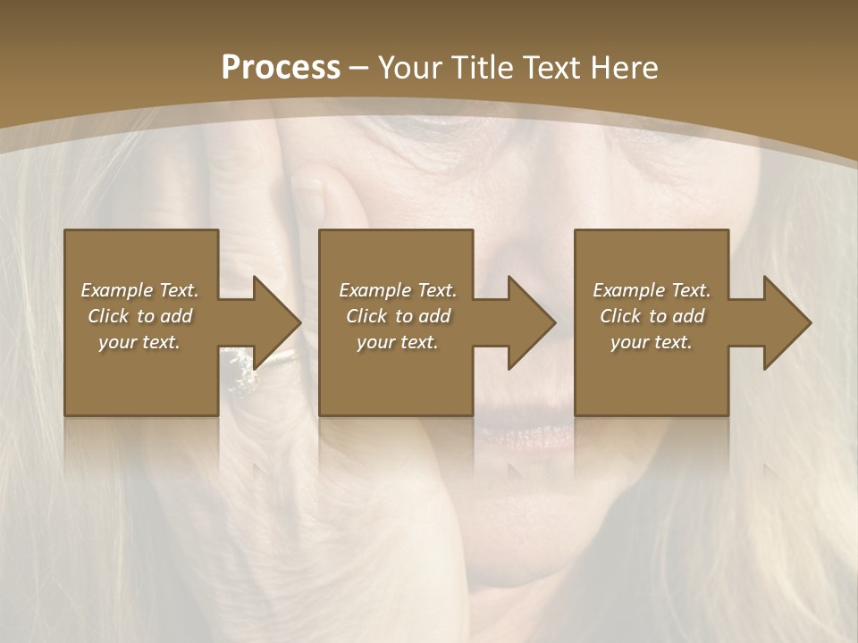 A Woman Holding Her Hand To Her Face PowerPoint Template