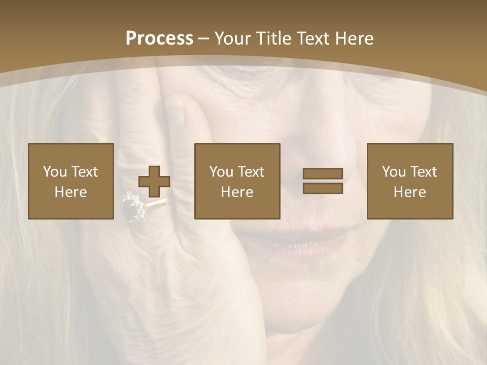 A Woman Holding Her Hand To Her Face PowerPoint Template
