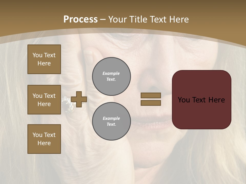 A Woman Holding Her Hand To Her Face PowerPoint Template