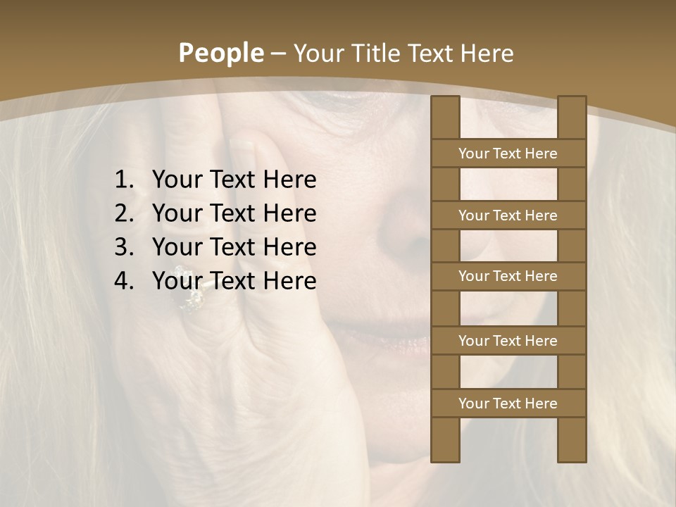 A Woman Holding Her Hand To Her Face PowerPoint Template