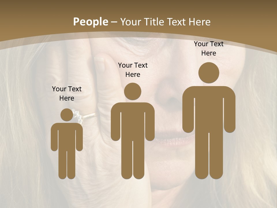 A Woman Holding Her Hand To Her Face PowerPoint Template