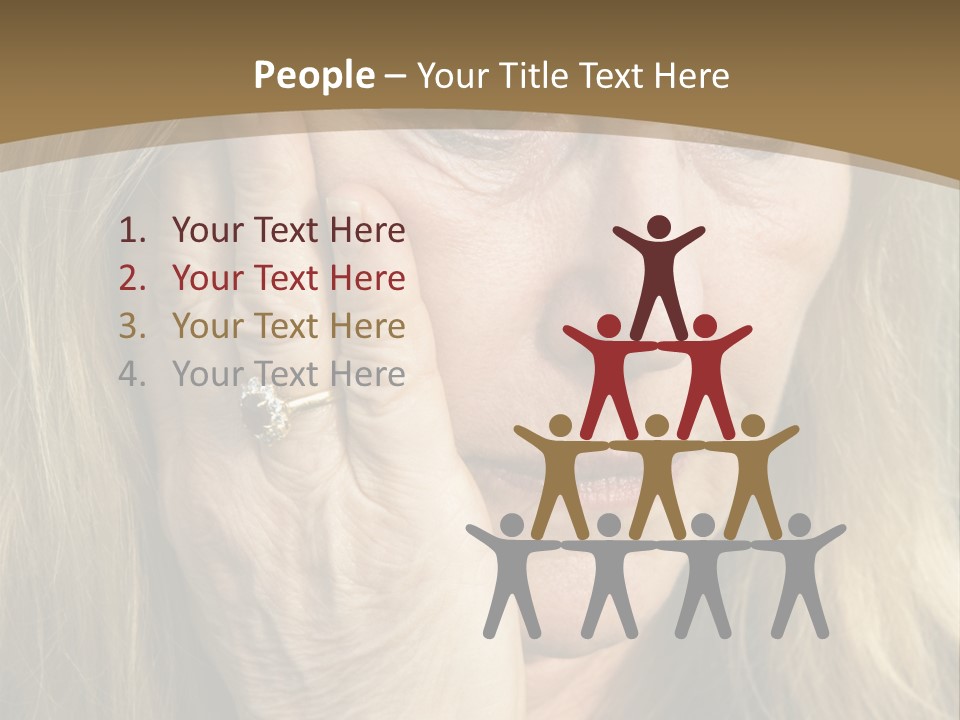 A Woman Holding Her Hand To Her Face PowerPoint Template