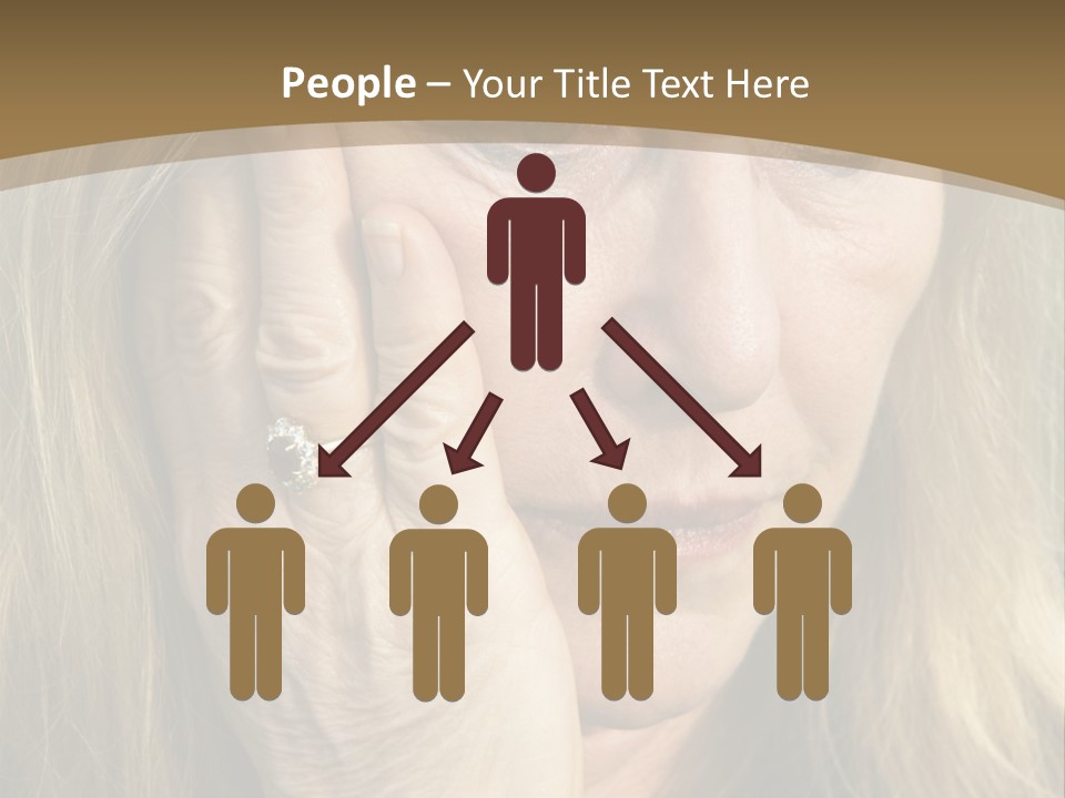 A Woman Holding Her Hand To Her Face PowerPoint Template