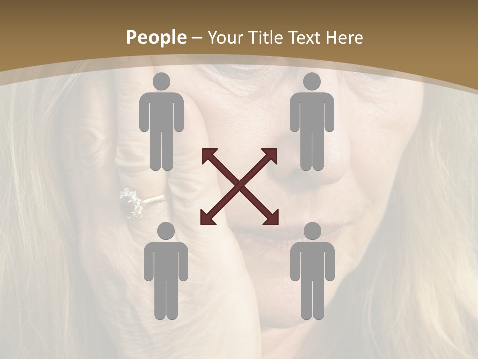 A Woman Holding Her Hand To Her Face PowerPoint Template