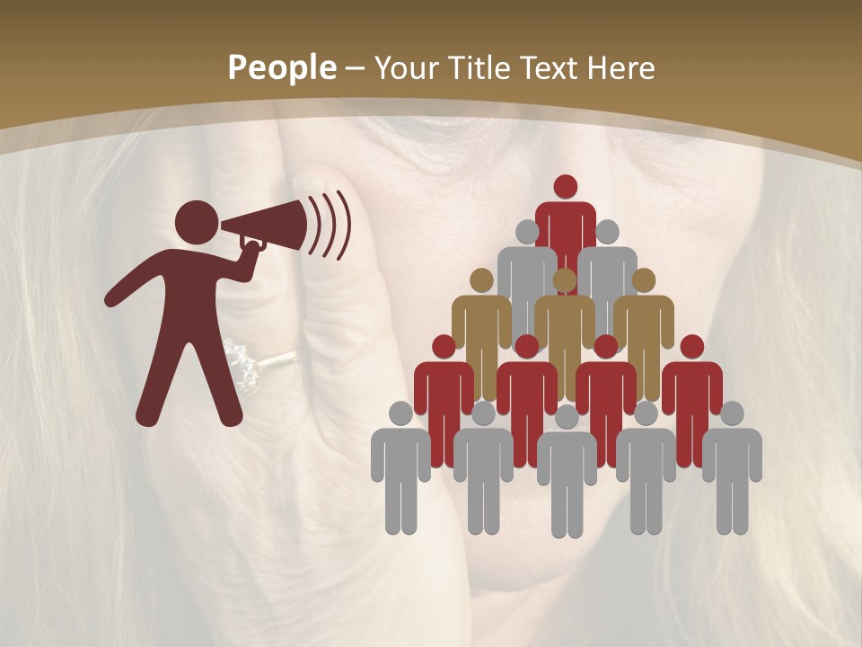 A Woman Holding Her Hand To Her Face PowerPoint Template