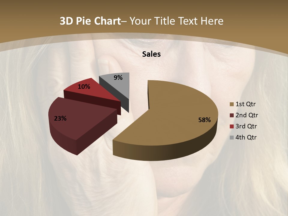 A Woman Holding Her Hand To Her Face PowerPoint Template