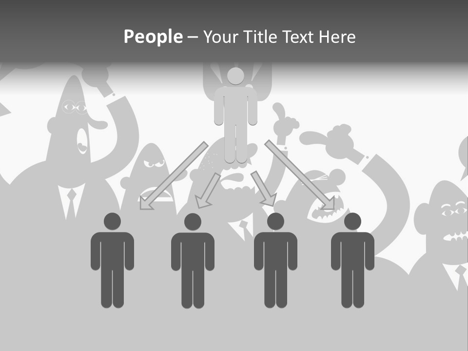 Group Fight Fingers PowerPoint Template