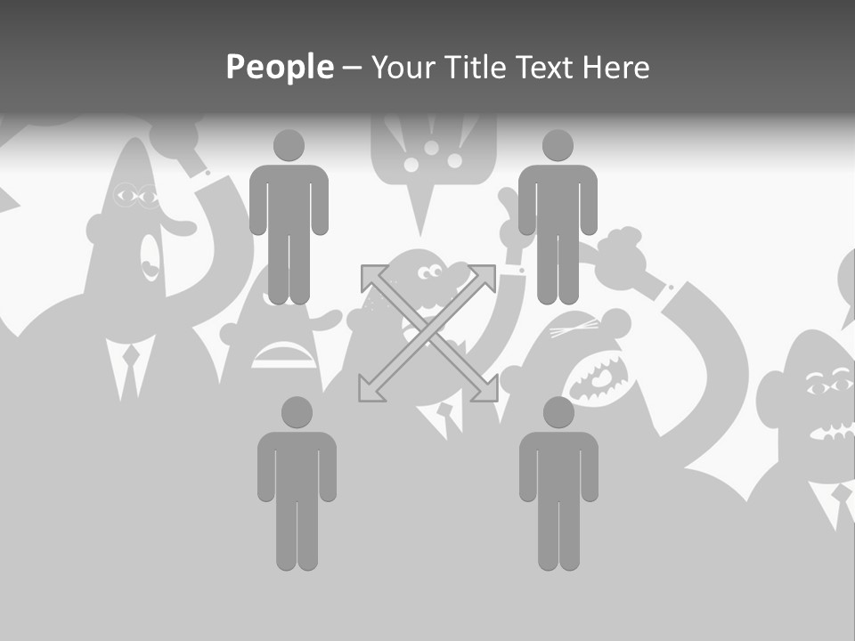 Group Fight Fingers PowerPoint Template