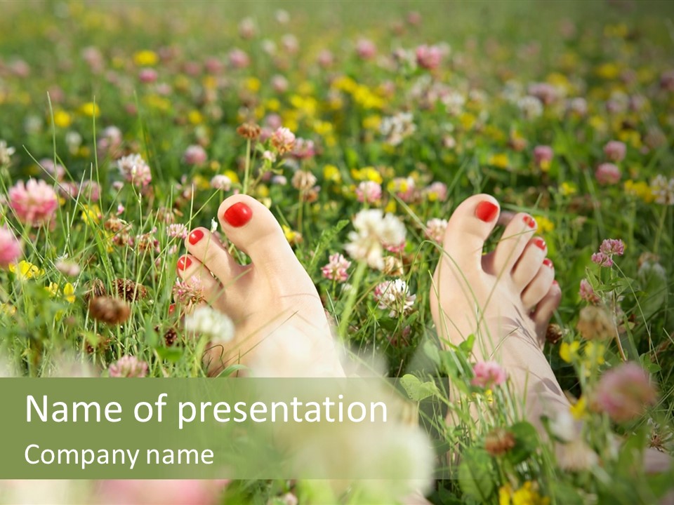 Park Barefoot Pampering PowerPoint Template