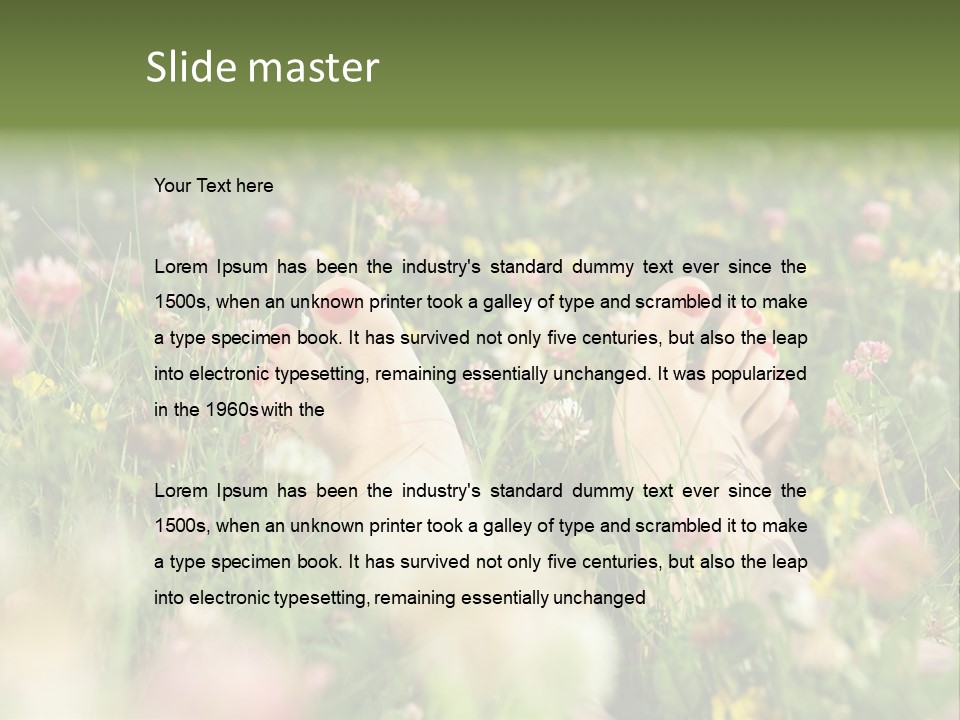 Park Barefoot Pampering PowerPoint Template