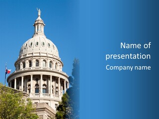 A White Building With A Blue Sky In The Background PowerPoint Template