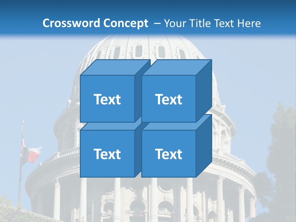 A White Building With A Blue Sky In The Background PowerPoint Template