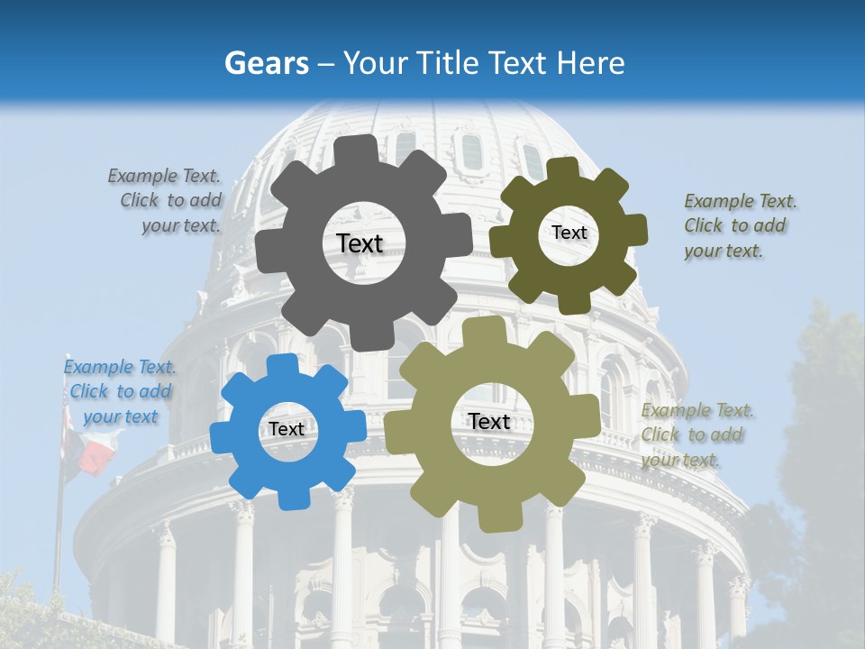 A White Building With A Blue Sky In The Background PowerPoint Template