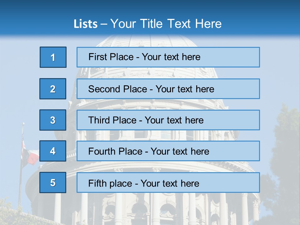 A White Building With A Blue Sky In The Background PowerPoint Template