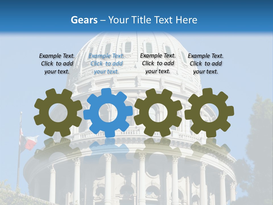 A White Building With A Blue Sky In The Background PowerPoint Template