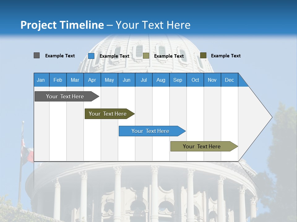A White Building With A Blue Sky In The Background PowerPoint Template