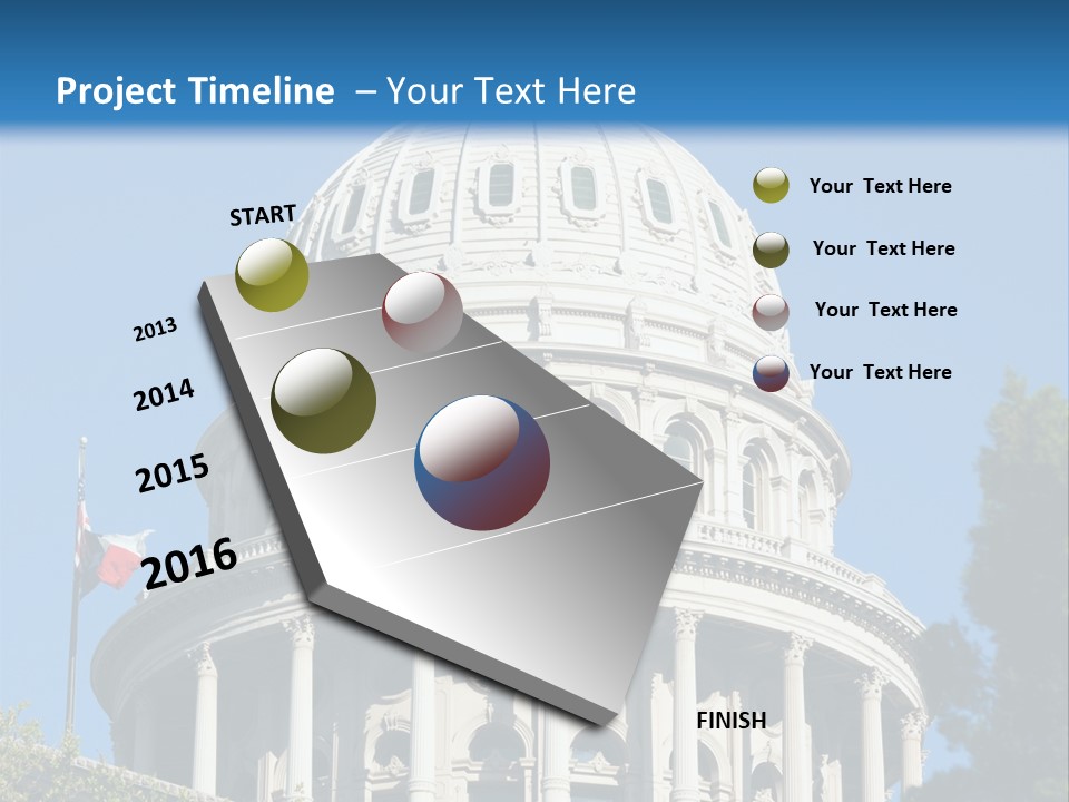 A White Building With A Blue Sky In The Background PowerPoint Template