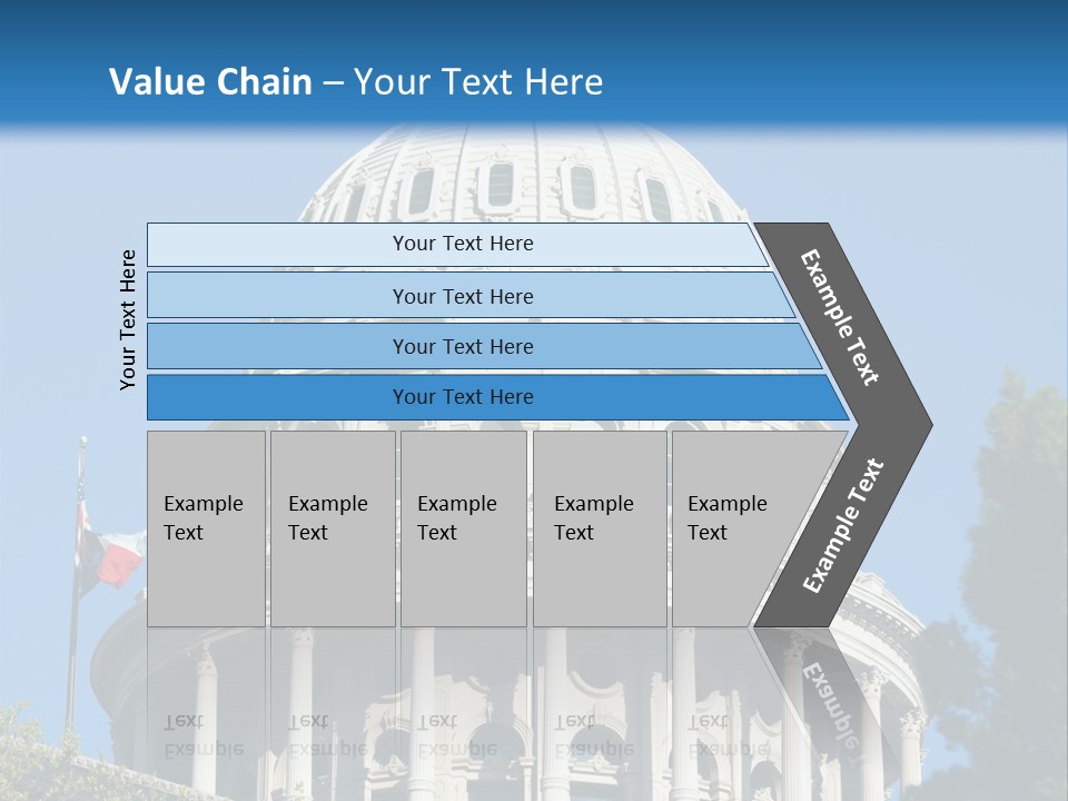 A White Building With A Blue Sky In The Background PowerPoint Template