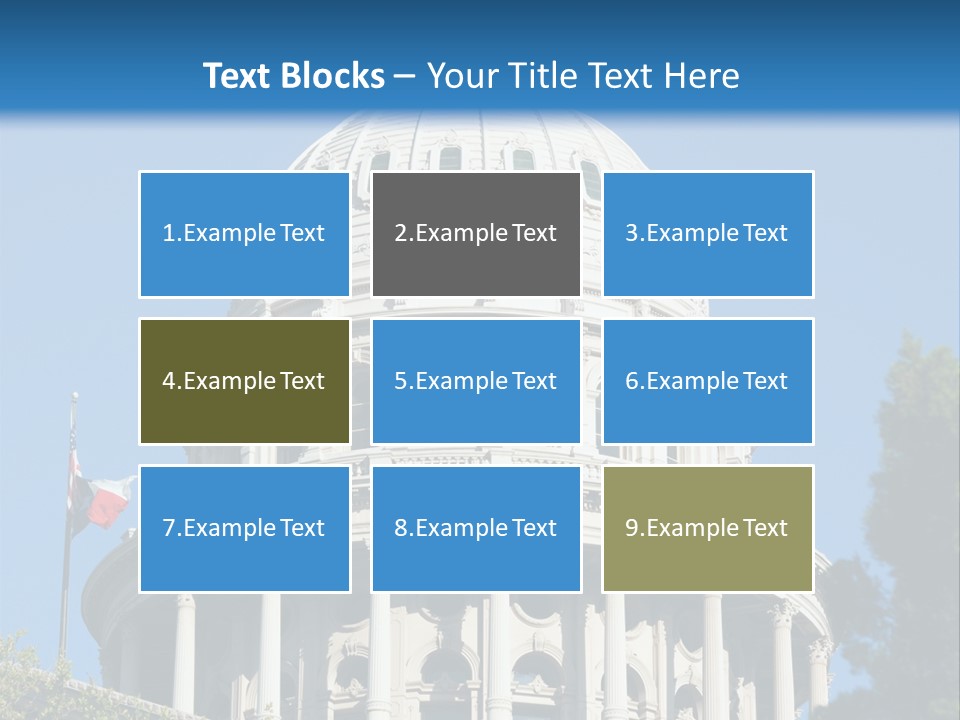 A White Building With A Blue Sky In The Background PowerPoint Template