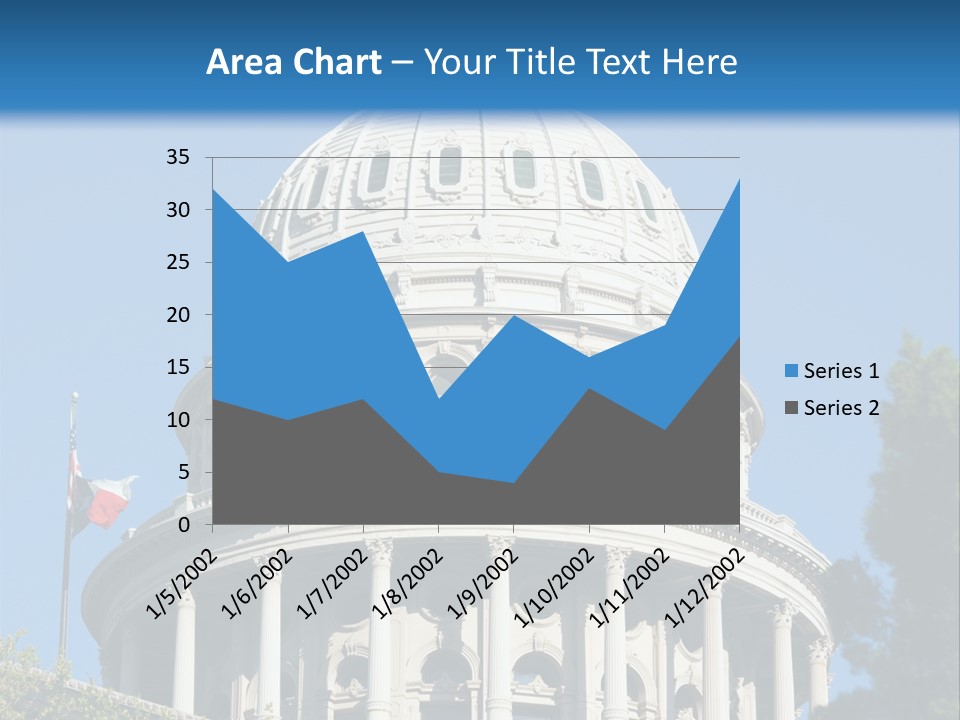 A White Building With A Blue Sky In The Background PowerPoint Template