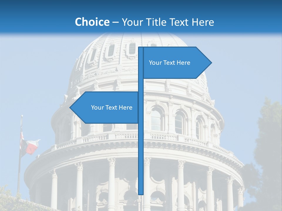 A White Building With A Blue Sky In The Background PowerPoint Template