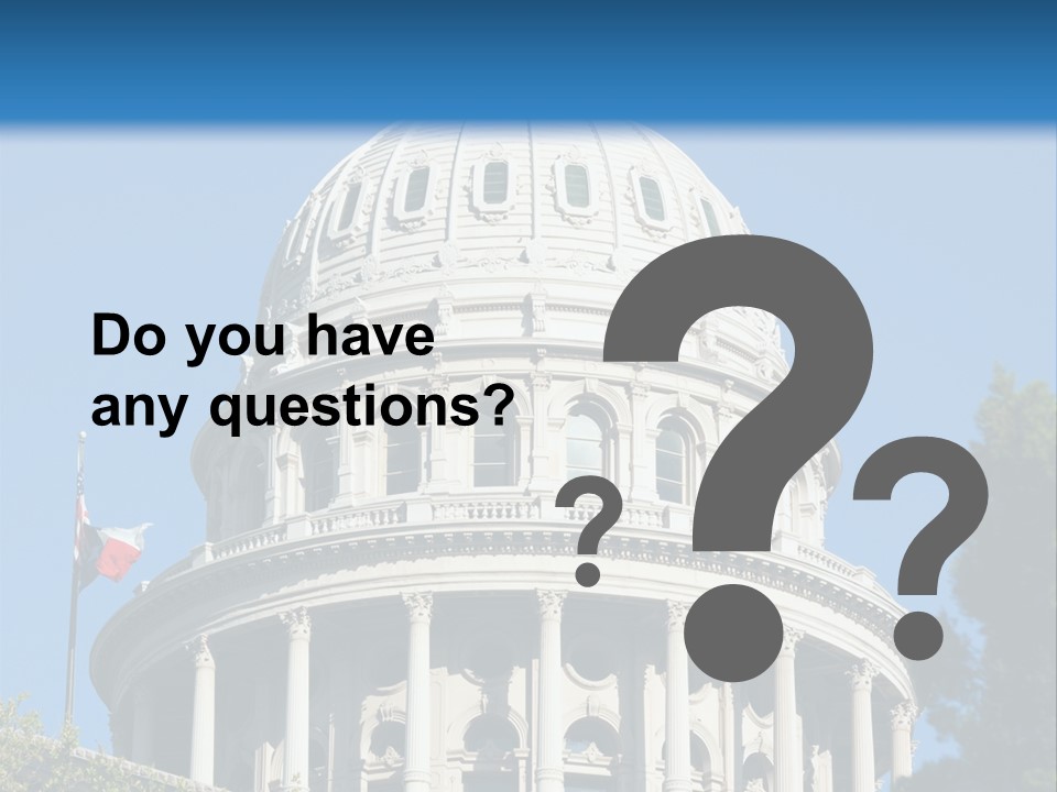 A White Building With A Blue Sky In The Background PowerPoint Template