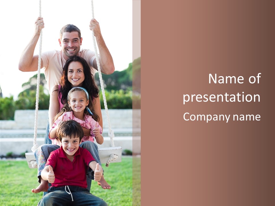 Swing Laughing Female PowerPoint Template