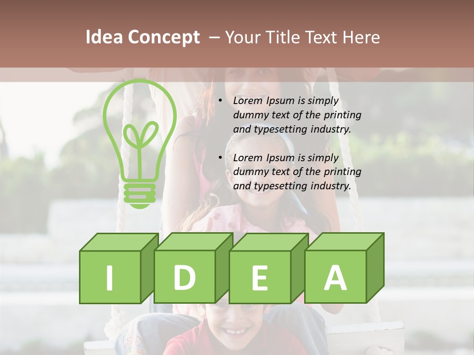 Swing Laughing Female PowerPoint Template