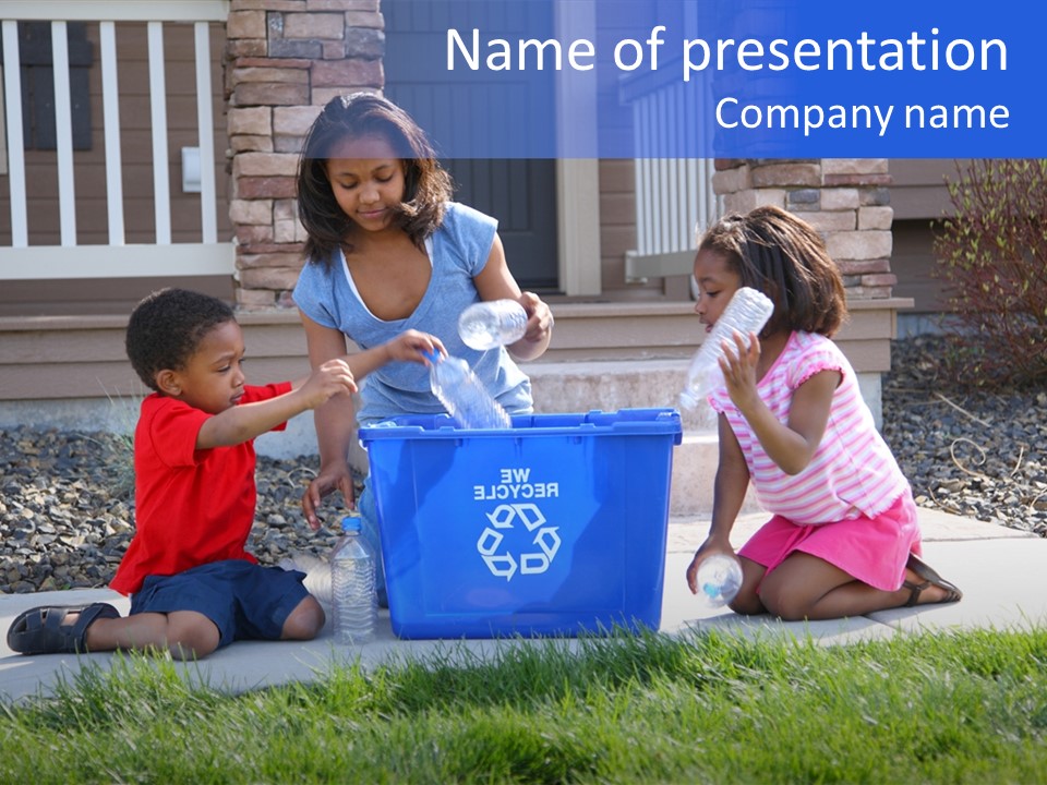 Elementary Trash Kids PowerPoint Template