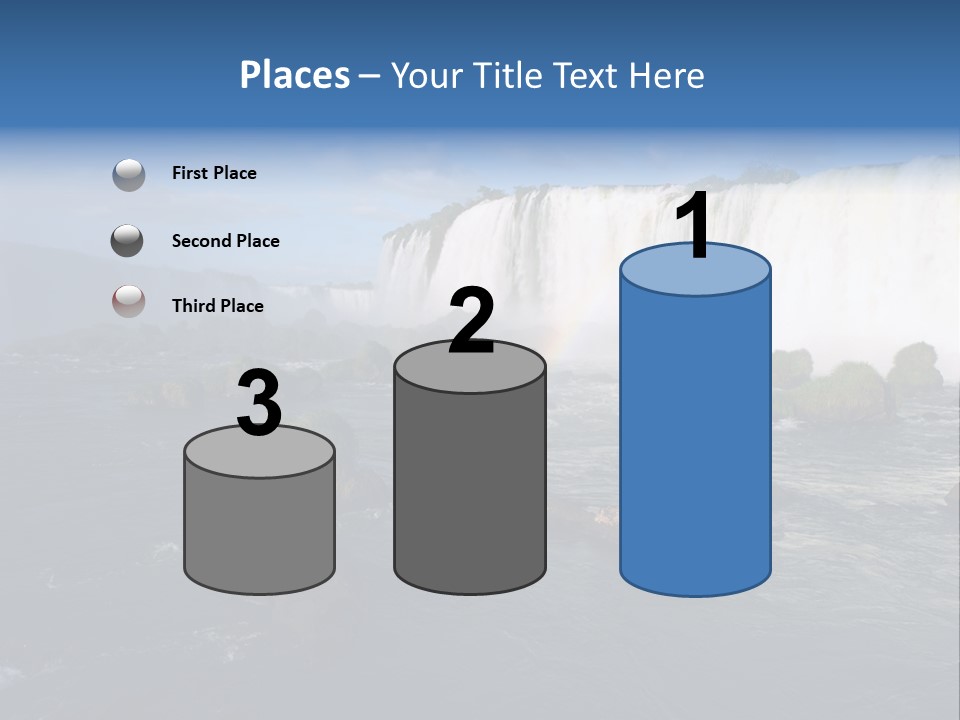 A Waterfall With A Rainbow In The Middle Of It PowerPoint Template