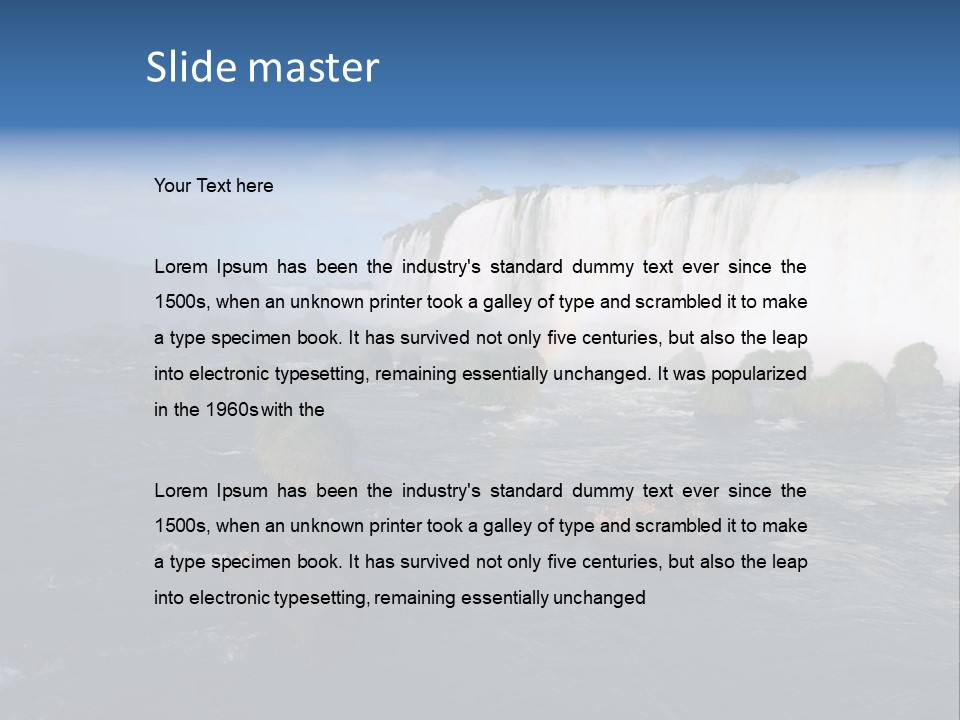 A Waterfall With A Rainbow In The Middle Of It PowerPoint Template