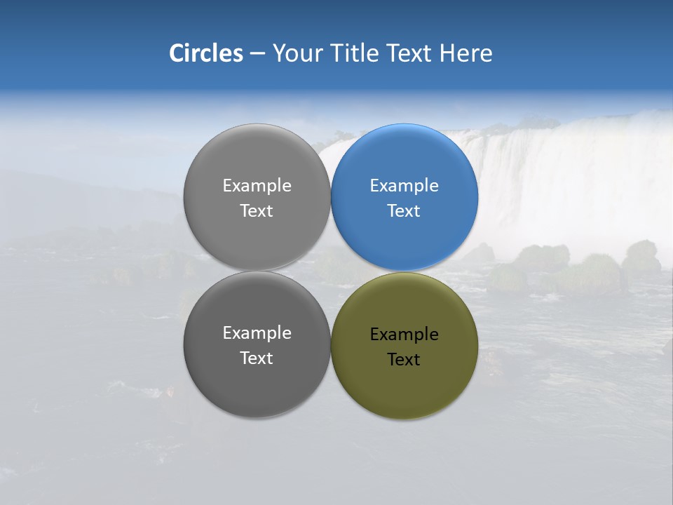A Waterfall With A Rainbow In The Middle Of It PowerPoint Template