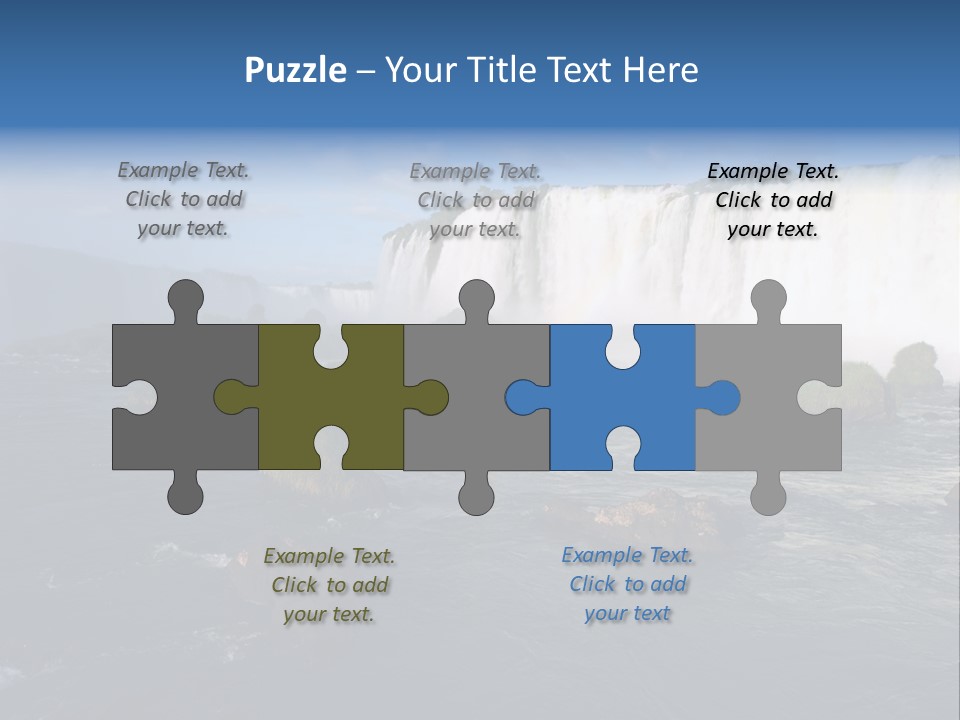 A Waterfall With A Rainbow In The Middle Of It PowerPoint Template