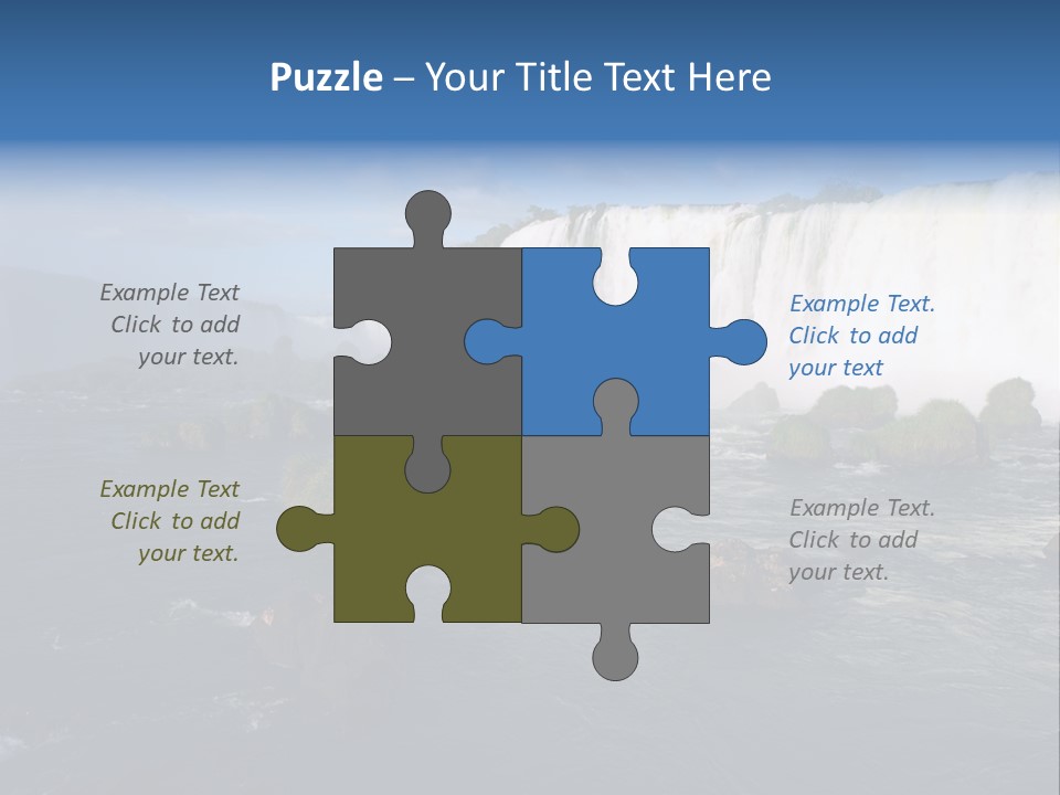 A Waterfall With A Rainbow In The Middle Of It PowerPoint Template
